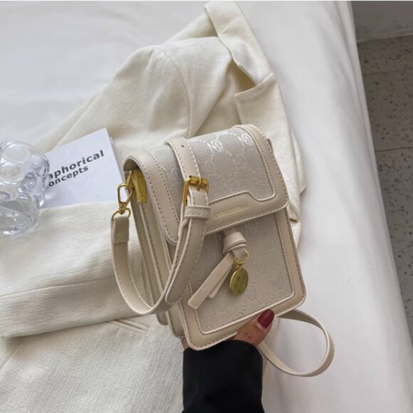 Brown Monogram Buckle Flap Crossbody Purse - Picture 11 of 11